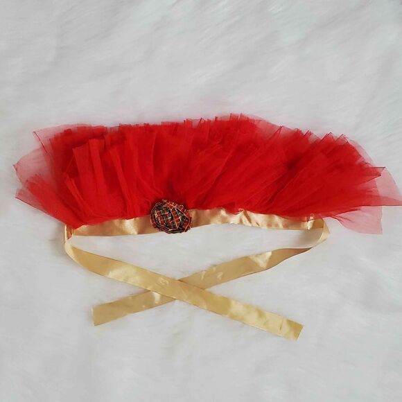 TOBY Christmas Red and gold tulle Tutu size 0-12 months - Picture 3 of 4